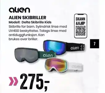 Sport Outlet ALIEN SKIBRILLER tilbud