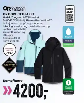 Sport Outlet OR GORE-TEX JAKKE Modell: Tungsten II GTX® Jacket tilbud