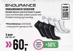 Sport Outlet ENDURANCE ENDURANCE SOKKER Modell: Boron Low Cut Sock 3-pack tilbud