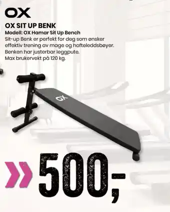 Sport Outlet OX SIT UP BENK tilbud