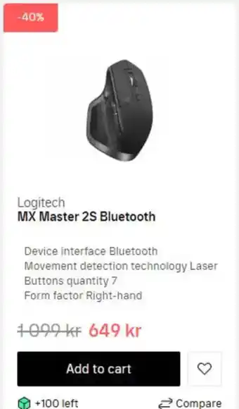 Dustin Home Logitech MX Master 2S Bluetooth tilbud