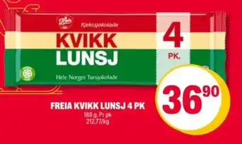 Coop Extra Freia kvikk lunsj 4 pk tilbud