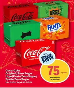 Coop Extra Coca-cola original/zero sugar urge/fanta zero sugar/ sprite zero sugar tilbud