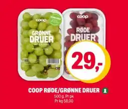 Coop Extra Coop røde/grønne druer tilbud