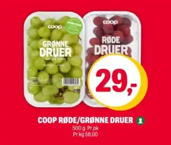 Coop Extra Coop røde/grønne druer tilbud