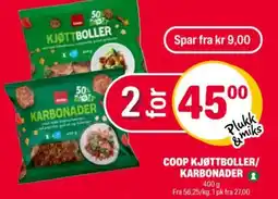 Coop Extra Coop kjøttboller/ karbonader tilbud