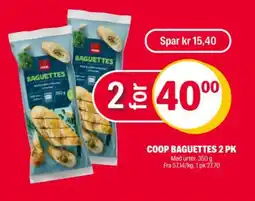 Coop Extra Coop baguettes 2 pk tilbud