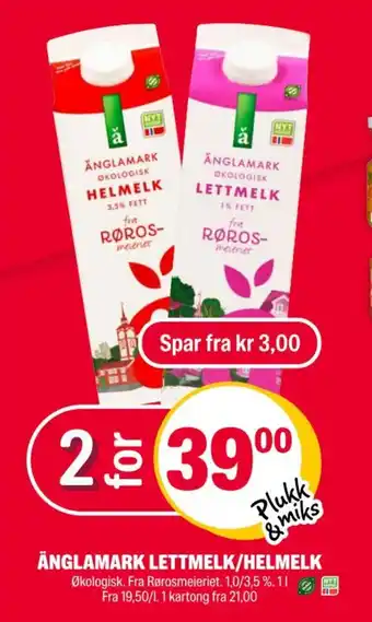 Coop Extra Änglamark lettmelk/helmelk tilbud