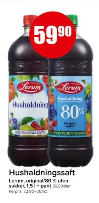 Spar LERUM Hushaldningssaft tilbud