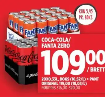 Meny Coca-cola/ fanta zero tilbud