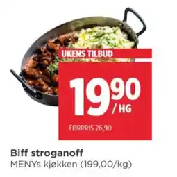 Meny Biff stroganoff tilbud