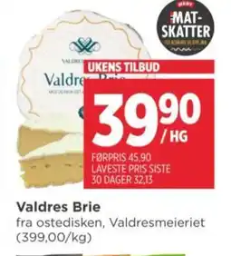 Meny Valdres brie tilbud
