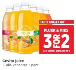 Meny Cevita juice tilbud