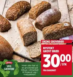 Meny Nystekt grovt brød tilbud