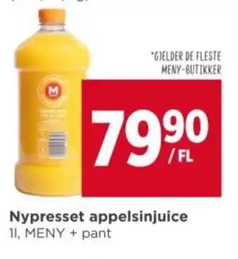 Meny Nypresset appelsinjuice tilbud