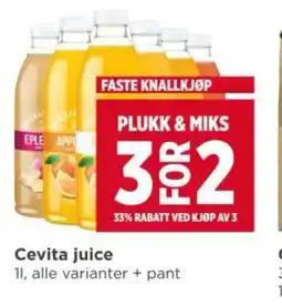 Meny Cevita juice tilbud