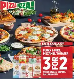 Meny Plukk & miks, pizzamel/tomater tilbud