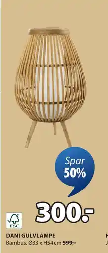 JYSK DANI GULVLAMPE tilbud