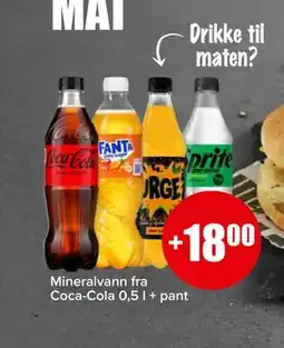 Spar Mineralvann fra Coca-Cola 0,5 l + pant tilbud