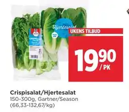 Meny Crispisalat/Hjertesalat tilbud