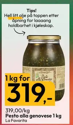 Gigaboks Pesto alla genovese 1 kg tilbud