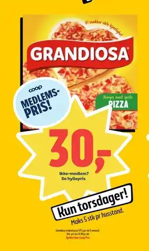 Coop Prix Grandiosa original pizza tilbud