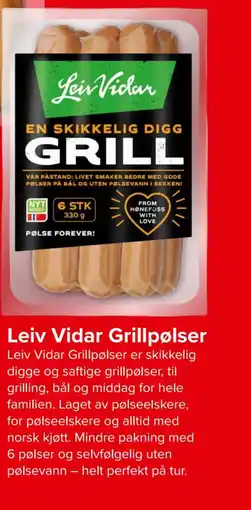 Spar Leiv Vidar Grillpølser tilbud