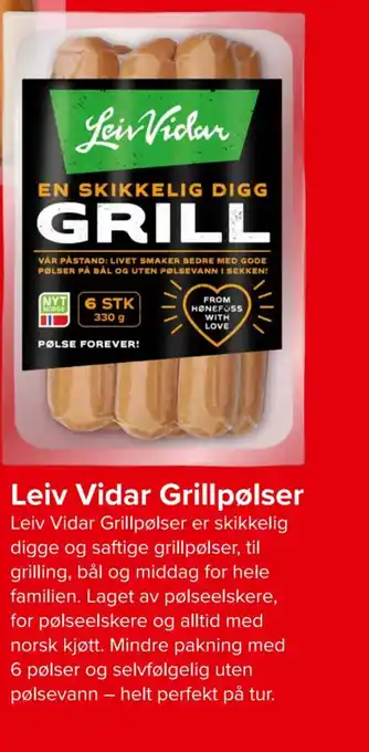 Spar Leiv Vidar Grillpølser tilbud