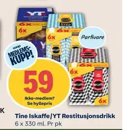 Coop Mega Tine Iskaffe/YT Restitusjonsdrikk tilbud