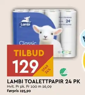 Coop Mega LAMBI TOALETTPAPIR 24 PK tilbud