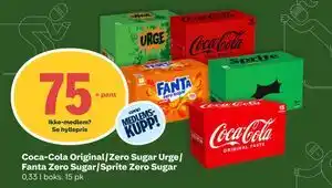 Coop Mega Coca-Cola Original/Zero Sugar Urge/ Fanta Zero Sugar/Sprite Zero Sugar tilbud