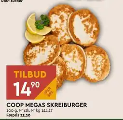 Coop Mega COOP MEGAS SKREIBURGER tilbud