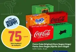 Coop Mega Coca-Cola Original/Zero Sugar/Urge/ Fanta Zero Sugar/Sprite Zero Sugar tilbud