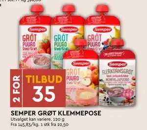 Coop Mega SEMPER GRØT KLEMMEPOSE tilbud