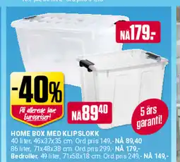 Europris HOME BOX MED KLIPSLOKK tilbud