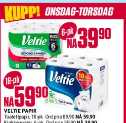 Europris VELTIE PAPIR tilbud
