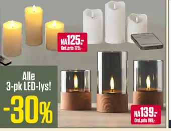 Europris Alle 3-pk LED-lys! tilbud