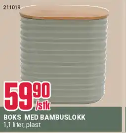 Europris BOKS MED BAMBUSLOKK 1,1 liter, plast tilbud