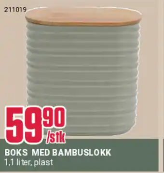 Europris BOKS MED BAMBUSLOKK 1,1 liter, plast tilbud