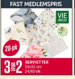 Europris SERVIETTER tilbud