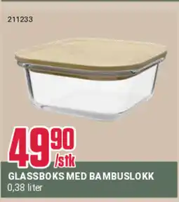 Europris GLASSBOKS MED BAMBUSLOKK tilbud