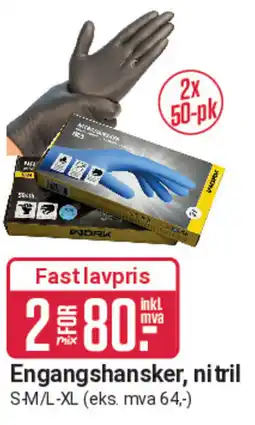 Europris Engangshansker, nitril tilbud
