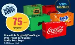 Coop Obs Coca-Cola Original/Zero Sugar Urge/Fanta Zero Sugar/ Sprite Zero Sugar tilbud