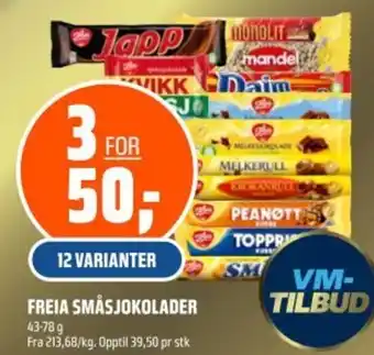 Coop Obs FREIA SMÅSJOKOLADER tilbud