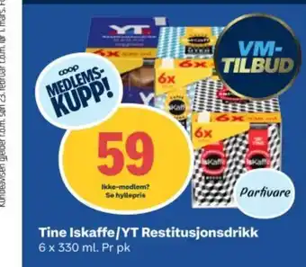 Coop Obs Tine Iskaffe/YT Restitusjonsdrikk tilbud