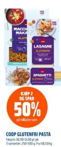 Coop Obs COOP GLUTENFRI PASTA tilbud