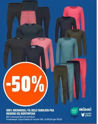 Coop Obs 100% MERINOULL TIL HELE FAMILIEN FRA OKIDOKI OG NORTHPEAK tilbud