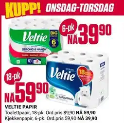 Europris VELTIE PAPIR tilbud