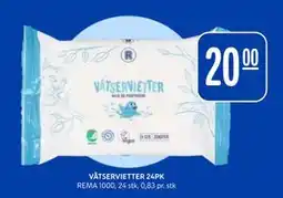 Rema 1000 VÅTSERVIETTER 24PK tilbud