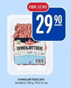 Rema 1000 SVINEKJØTTDEIG 20% tilbud